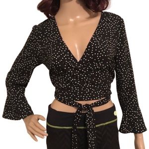 Polka Dot Wrap Top